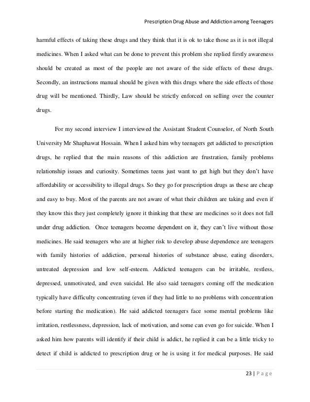 drug abuse research essay